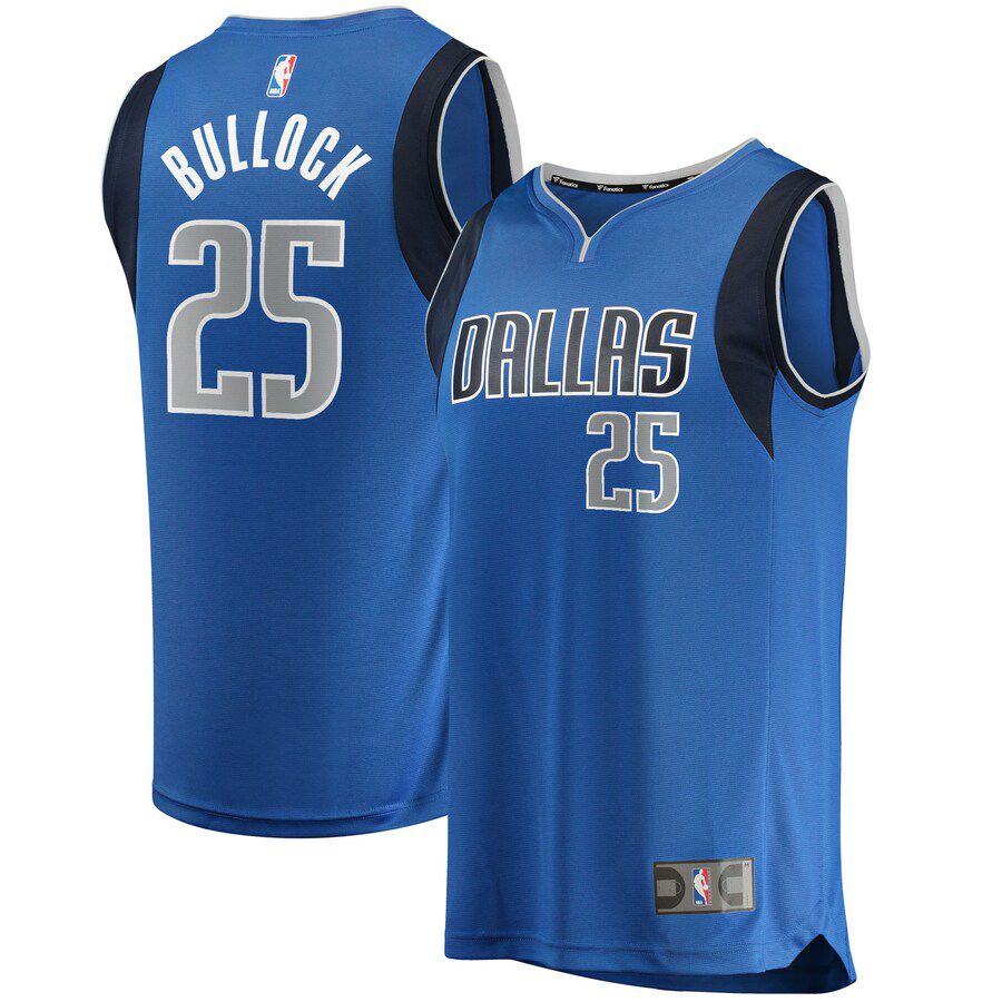 Men Dallas Mavericks #25 Reggie Bullock Fanatics Branded Blue Fast Break Replica NBA Jersey